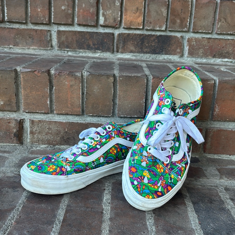 Vans Old Skool tapered psychedelic floral mushroom print shoes